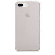Apple Silicone Case - оригинален силиконов кейс за iPhone 8 Plus, iPhone 7 Plus (бежов)
