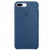 Apple Silicone Case - оригинален силиконов кейс за iPhone 8 Plus, iPhone 7 Plus (син)