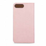 Moshi Overture Flip Wallet Case - кожен/текстилен калъф, тип портфейл и поставка за iPhone 8 Plus, iPhone 7 Plus (розов) 3