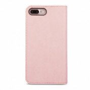 Moshi Overture Flip Wallet Case - кожен/текстилен калъф, тип портфейл и поставка за iPhone 8 Plus, iPhone 7 Plus (розов) 1