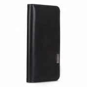 Moshi Overture Flip Wallet Case - кожен/текстилен калъф, тип портфейл и поставка за iPhone 8 Plus, iPhone 7 Plus (черен) 1
