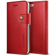 Verus Native Diary Case - кожен калъф (естествена кожа), тип портфейл за iPhone 8, iPhone 7 (червен)