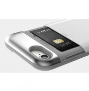 STILMIND Mystic Pebble Case - удароустойчив хибриден кейс с отделение за кр. карта за iPhone SE (2022), iPhone SE (2020), iPhone 8, iPhone 7 (бял) 7