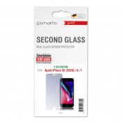 4smarts Second Glass 2.5D - калено стъклено защитно покритие за дисплея на iPhone SE (2022), iPhone SE (2020), iPhone 8, iPhone 7 (прозрачен) 3