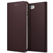 Verus Genuine Leather Diary Case - кожен калъф (естествена кожа), тип портфейл за iPhone SE (2020), iPhone 8, iPhone 7 (бордо)