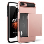 Verus Damda Glide Case - висок клас хибриден удароустойчив кейс с място за кр. карти за iPhone 8 Plus, iPhone 7 Plus (розово злато)
