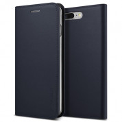 Verus Genuine Leather Diary Case - кожен калъф (естествена кожа), тип портфейл за iPhone 8 Plus, iPhone 7 Plus (тъмносин) 3