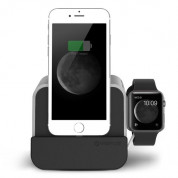 Verus i-Depot Plus Cradle - универсална док станция за iPhone, iPad, Apple Watch и мобилни устройства с microUSB (сребриста)