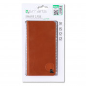 4smarts Newtown Wallet Universal Case - универсален кожен калъф с тип портфейл за смартфони до 5.2 инча (кафяв) 2