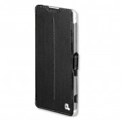 4smarts Supremo Book Flip Case - кожен калъф с поставка и отделение за кр. карта за Huawei Y6 II (черен)