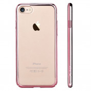 Devia Glimmer Case - поликарбонатов кейс за iPhone 8, iPhone 7 (прозрачен-розово злато)