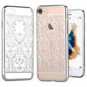 Devia Crystal Baroque Case - поликрабонатов кейс за iPhone SE (2022), iPhone SE (2020), iPhone 8, iPhone 7 (с кристали Сваровски) (сребрист) 3