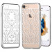 Devia Crystal Baroque Case - поликрабонатов кейс за iPhone SE (2022), iPhone SE (2020), iPhone 8, iPhone 7 (с кристали Сваровски) (сребрист) 4