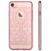 Devia Crystal Baroque Case - поликрабонатов кейс за iPhone 8, iPhone 7 (с кристали Сваровски) (розово злато) 2