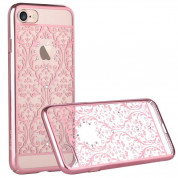 Devia Crystal Baroque Case - поликрабонатов кейс за iPhone 8, iPhone 7 (с кристали Сваровски) (розово злато) 4