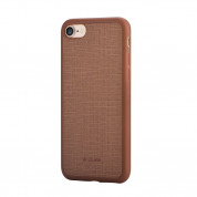 Devia Jelly Slim Leather Case - кожен кейс за iPhone 8, iPhone 7 (кафяв)