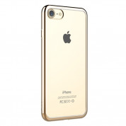 Devia Glitter Soft Case - силиконов (TPU) калъф за iPhone 8 Plus, iPhone 7 Plus (прозрачен-златист)