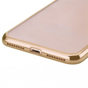 Devia Glitter Soft Case - силиконов (TPU) калъф за iPhone 8 Plus, iPhone 7 Plus (прозрачен-златист) 7
