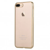 Devia Glitter Soft Case - силиконов (TPU) калъф за iPhone 8 Plus, iPhone 7 Plus (прозрачен-златист) 6