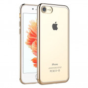 Devia Glitter Soft Case - силиконов (TPU) калъф за iPhone 8 Plus, iPhone 7 Plus (прозрачен-златист) 1