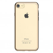 Devia Glitter Soft Case - силиконов (TPU) калъф за iPhone 8 Plus, iPhone 7 Plus (прозрачен-златист) 2