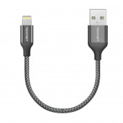 TeckNet P6010 Apple MFi Certified Lightning to USB Cable 10cm. - изключително здрав и качествен плетен Lightning кабел за iPhone, iPad, iPod с Lightning (10 см.) (черен)
