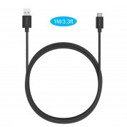 TeckNet TA502-Black 1M Nylon Braided 3.1 USB-A to USB-C Cable (black) 1