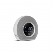 Bluetooth clock radio with USB charging and ambient light (white)