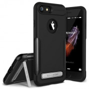 Verus Carbon Fit Case Kickstand - висок клас хибриден удароустойчив кейс за iPhone 8, iPhone 7 (черен)