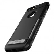 Verus Carbon Fit Case Kickstand - висок клас хибриден удароустойчив кейс за iPhone 8, iPhone 7 (черен) 1