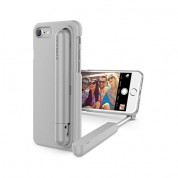 Verus Cue Stick Case - поликарбонатов кейс с вграден селфи стик за iPhone 8 Plus, iPhone 7 Plus (светлосив)