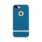 Moshi Napa Case - кожен кейс за iPhone 8 Plus, iPhone 7 Plus (син)