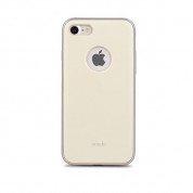 Moshi iGlaze Case - тънък удароустойчив хибриден кейс за iPhone SE (2022), iPhone SE (2020), iPhone 8, iPhone 7 (бледа роза)