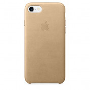 Apple iPhone Leather Case - оригинален кожен кейс (естествена кожа) за iPhone 8, iPhone 7 (светлокафяв)