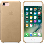Apple iPhone Leather Case - оригинален кожен кейс (естествена кожа) за iPhone 8, iPhone 7 (светлокафяв) 5