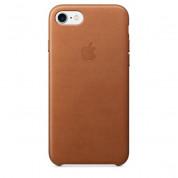Apple iPhone Leather Case - оригинален кожен кейс (естествена кожа) за iPhone 8, iPhone 7 (кафяв)