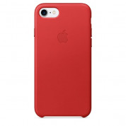 Apple iPhone Leather Case - оригинален кожен кейс (естествена кожа) за iPhone 8, iPhone 7 (червен)