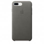 Apple iPhone Leather Case - оригинален кожен кейс (естествена кожа) за iPhone 8 Plus, iPhone 7 Plus (сив)