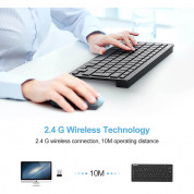 TeckNet Mini Keyboard X315 2.4G - безжична клавиатура за компютри и таблети (черен) 2