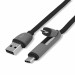 4smarts MultiCord Flatcable MicroUSB + USB-C cable - плосък качествен кабел за microUSB и USB-C стандарти 100 см. (черен) 1