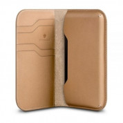 Beyzacases Natural Wallet Case - кожен калъф (естествена кожа, ръчна изработка) за iPhone SE (2022), iPhone SE (2020), iPhone 8, iPhone 7, iPhone 6, iPhone 6S (светлокафяв)