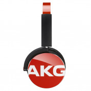 AKG Y50 On-Ear - слушалки с микрофон и управление на звука за iPhone, iPad и iPod и мобилни устройства (червен)