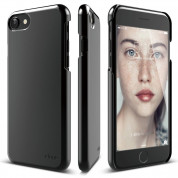 Elago S7 Slim Fit 2 Case + HD Clear Film - поликарбонатов кейс и HD покритие за iPhone 8, iPhone 7 (черен-гланц)