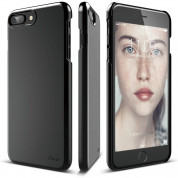 Elago S7 Slim Fit 2 Case + HD Clear Film - поликарбонатов кейс и HD покритие за iPhone 8 Plus, iPhone 7 Plus (черен-лъскав)