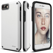 Elago Armor Case - хибриден кейс (поликарбонат + TPU) и HD покритие за iPhone SE (2022), iPhone SE (2020), iPhone 8, iPhone 7 (бял)