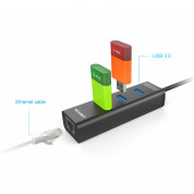 TeckNet HU043 USB 3.0 HUB Ethernet Network Adapter - USB адаптер с USB хъб и Ethernet порт 2