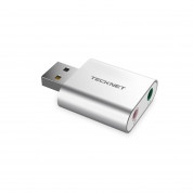 TeckNet UA110 Aluminum USB External Stereo Sound Adapter - аудио адаптер за компютри (сребрист) 2