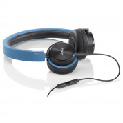 AKG Y40 High-performance foldable headphones - сгъваеми слушалки с микрофон и управление на звука за мобилни устройства (син)