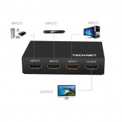 TeckNet HDMI03 3-Way HDMI Switch with Wireless Remote - HDMI превключвател с дистанционно управление 3