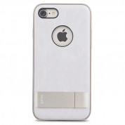 Moshi Kameleon Case - удароустойчив кожен кейс за iPhone 8, iPhone 7 (бял)